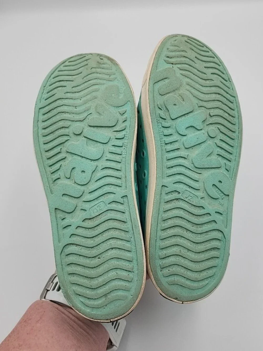 Native Jefferson Shoes Kids C12 Aqua Blue Slip On Girls Water Sneaker